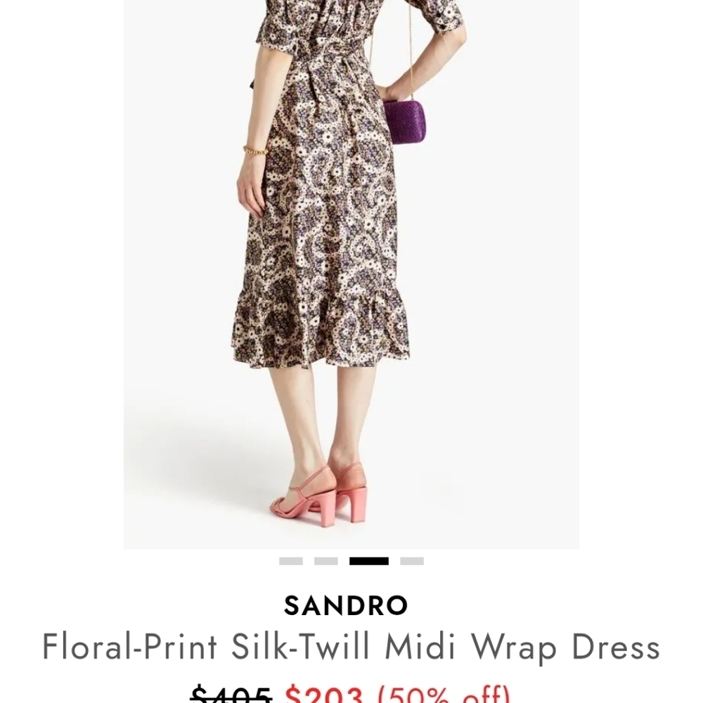 Sandro Floral Midi Wrap Dress - Picture 12 of 12